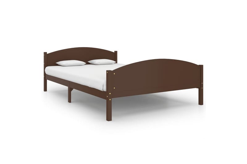 sengestel 160x200 cm massivt fyrretræ mørkebrun - Brun - Sengeramme & sengestel
