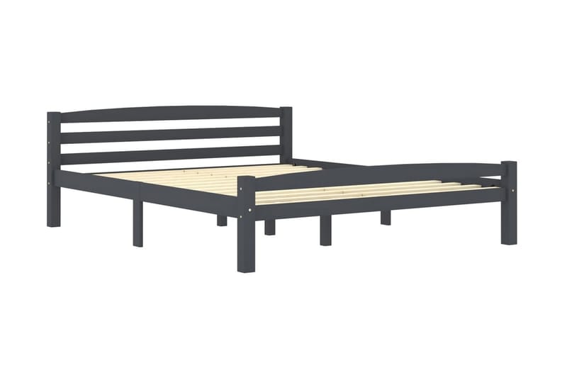 sengestel 160x200 cm massivt fyrretræ mørkegrå - Grå - Møbler - Senge - Sengeramme & sengestel