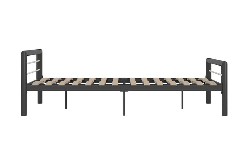 Sengestel 160x200 cm Metal Grå Og Hvid - Grå - Møbler - Senge - Sengeramme & sengestel