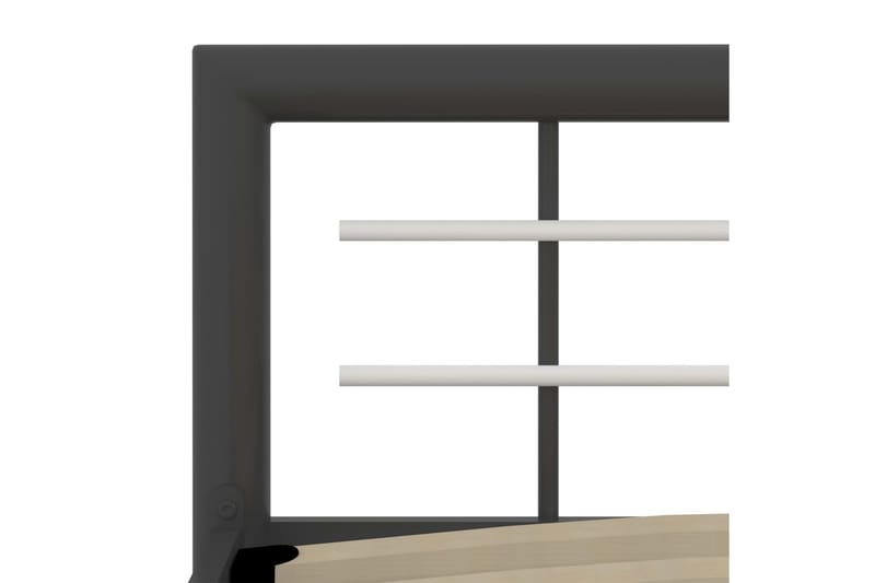 Sengestel 160x200 cm Metal Grå Og Hvid - Grå - Møbler - Senge - Sengeramme & sengestel