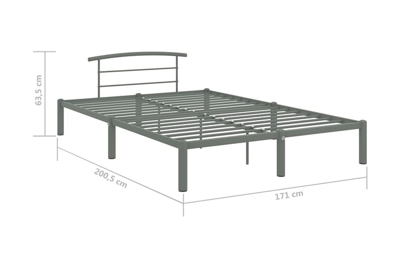 Sengestel 160X200 cm Metal Grå - Møbler - Senge - Sengeramme & sengestel
