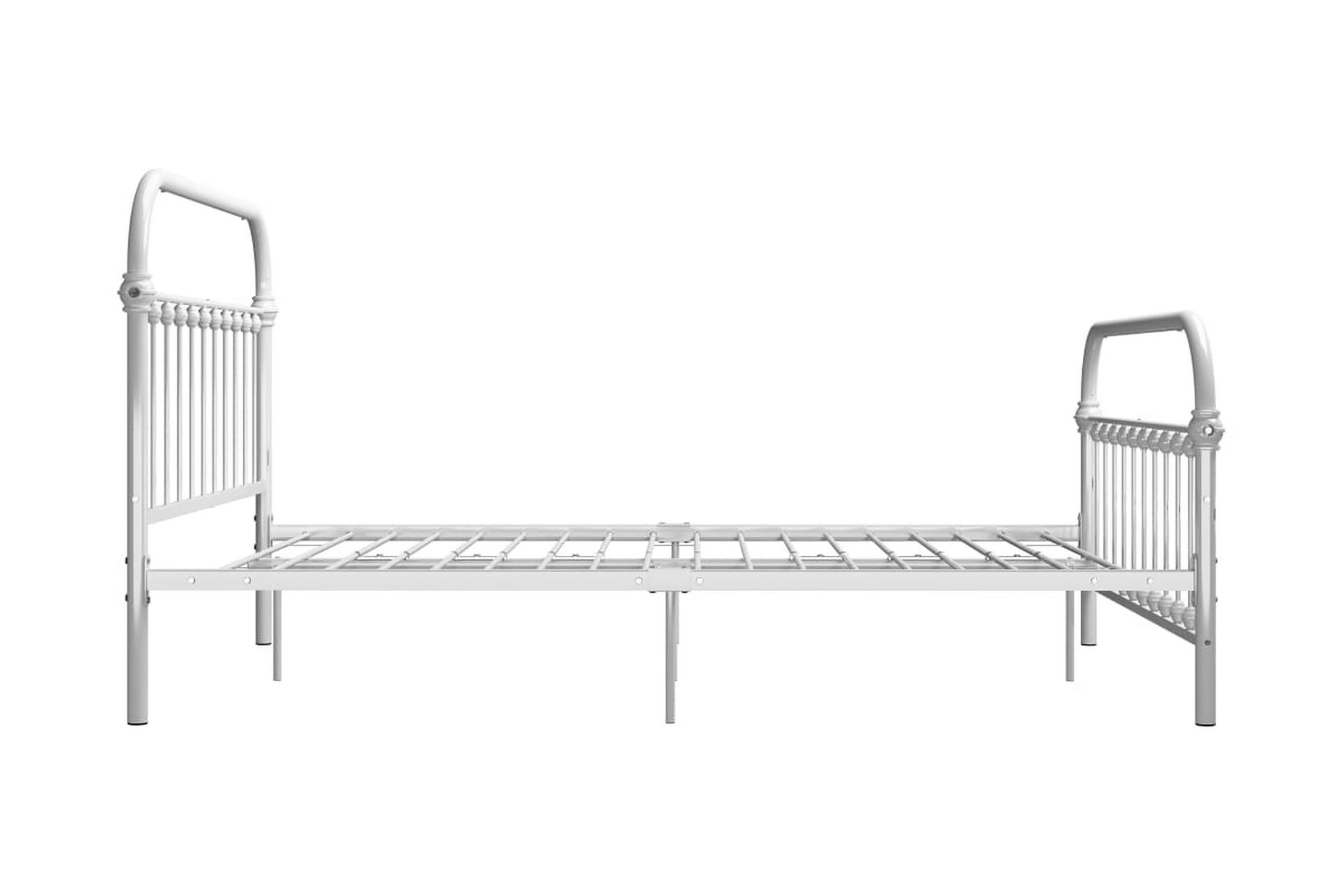 Sengestel 160x200 cm Metal Hvid - Hvid - Møbler - Senge - Sengeramme & sengestel