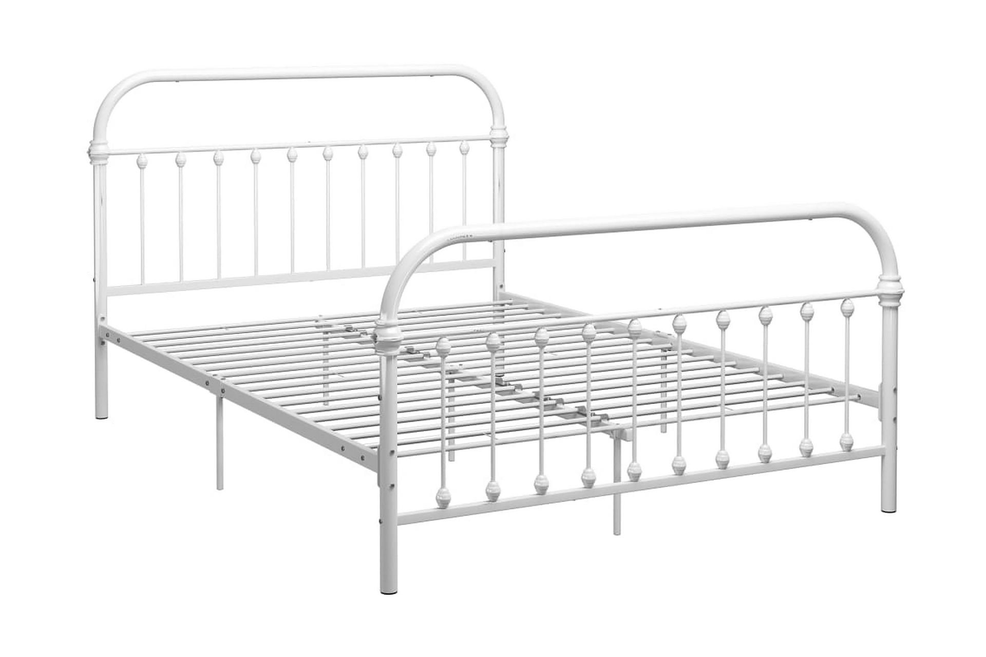 Sengestel 160x200 cm Metal Hvid - Hvid - Møbler - Senge - Sengeramme & sengestel