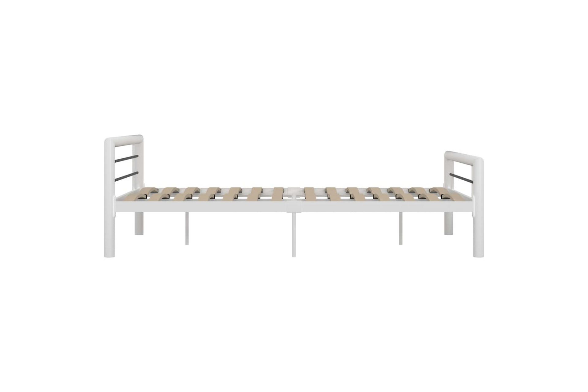 Sengestel 160x200 cm Metal Hvid Og Sort - Hvid - Møbler - Senge - Sengeramme & sengestel