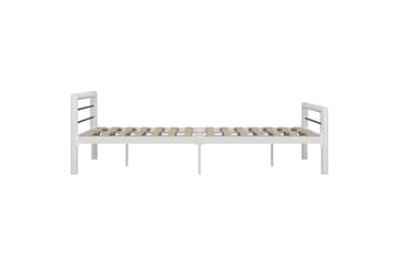 Sengestel 160x200 cm Metal Hvid Og Sort - Hvid - Møbler - Senge - Sengeramme & sengestel