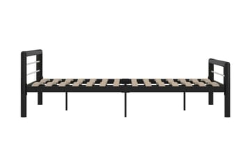 Sengestel 160x200 cm Metal Sort Og Hvid - Sort - Møbler - Senge - Sengeramme & sengestel