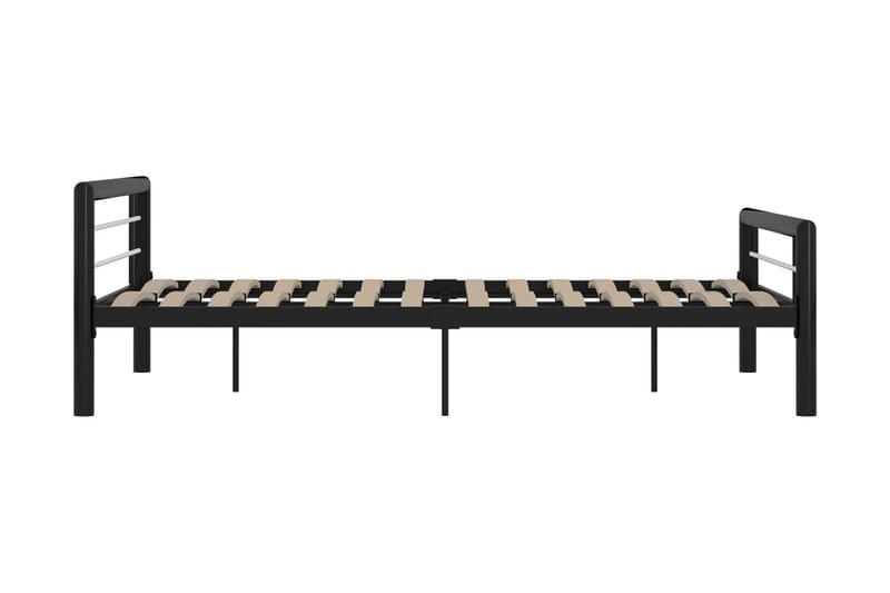 Sengestel 160x200 cm Metal Sort Og Hvid - Sort - Møbler - Senge - Sengeramme & sengestel