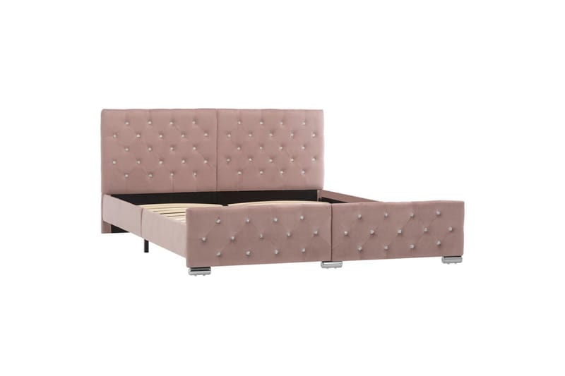 Sengestel 160x200 cm Stof Pink - Lyserød - Møbler - Senge - Sengeramme & sengestel
