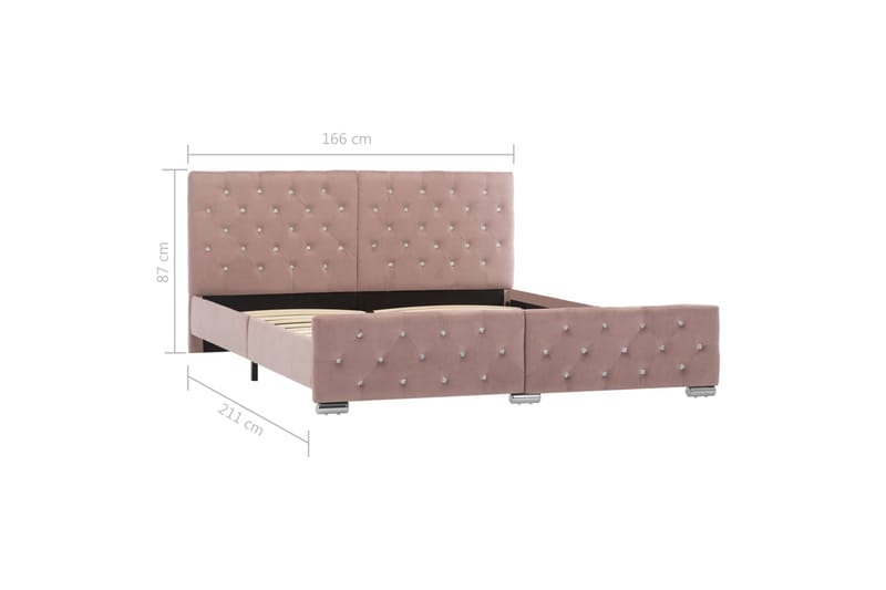 Sengestel 160x200 cm Stof Pink - Lyserød - Sengeramme & sengestel