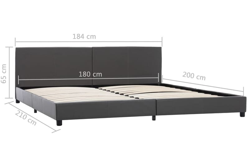 sengestel 180 x 200 cm kunstlæder grå - Møbler - Senge - Sengeramme & sengestel