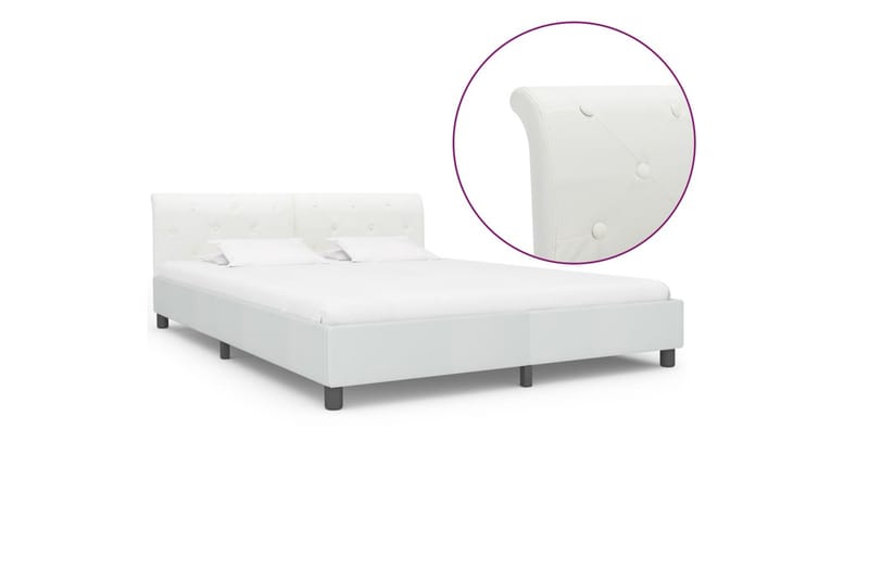 sengestel 180 x 200 cm kunstlæder hvid - Møbler - Senge - Sengeramme & sengestel