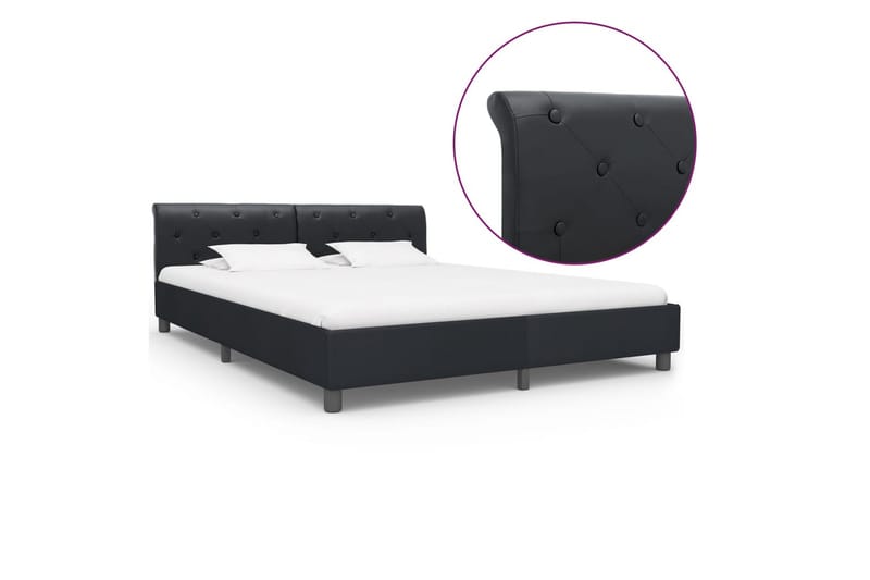 sengestel 180 x 200 cm sort kunstlæder - Møbler - Senge - Sengeramme & sengestel