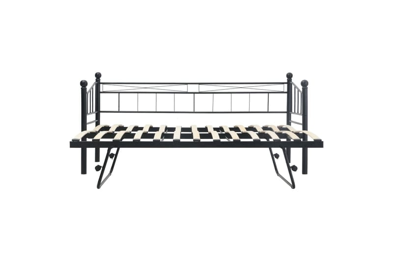 Sengestel 180 X 200/90 X 200 Cm Stål Sort - Sort - Møbler - Senge - Sengeramme & sengestel