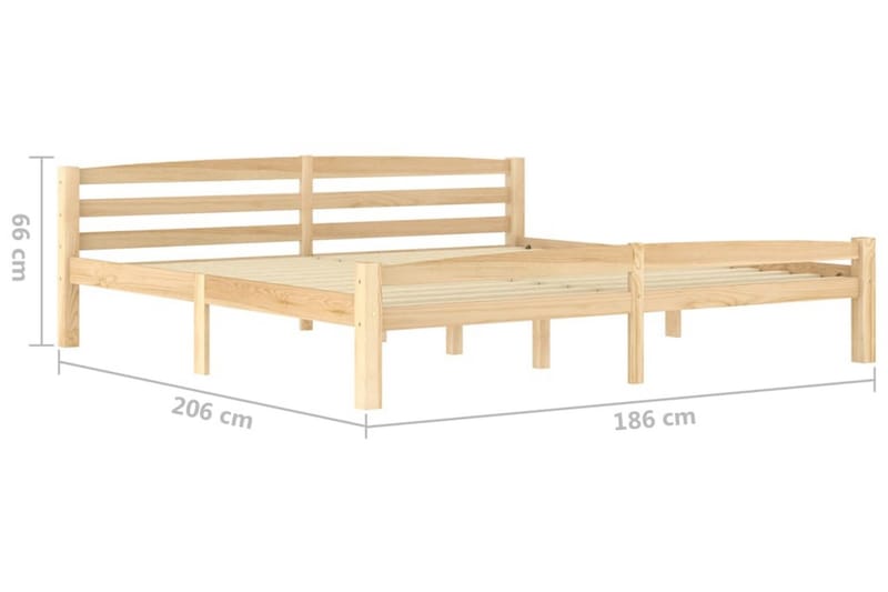 sengestel 180x200 cm massivt fyrretræ - Brun - Sengeramme & sengestel