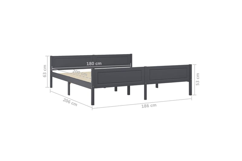 sengestel 180x200 cm massivt fyrretræ grå - Grå - Møbler - Senge - Sengeramme & sengestel