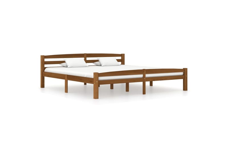 sengestel 180x200 cm massivt fyrretræ gyldenbrun - Brun - Møbler - Senge - Sengeramme & sengestel