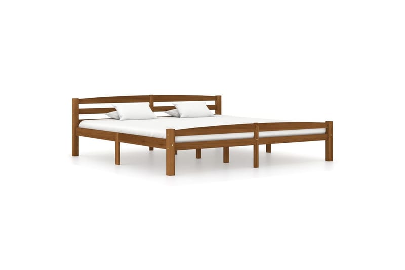 sengestel 180x200 cm massivt fyrretræ gyldenbrun - Brun - Sengeramme & sengestel