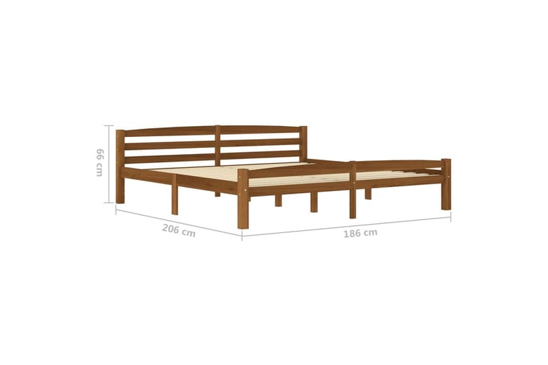 sengestel 180x200 cm massivt fyrretræ gyldenbrun - Brun - Møbler - Senge - Sengeramme & sengestel