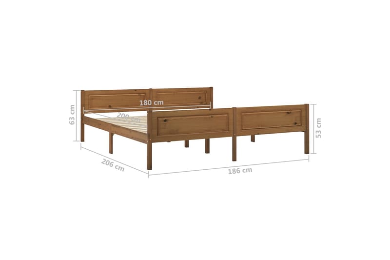 sengestel 180x200 cm massivt fyrretræ gyldenbrun - Møbler - Senge - Sengeramme & sengestel