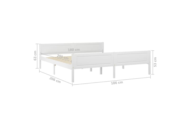 sengestel 180x200 cm massivt fyrretræ hvid - Hvid - Møbler - Senge - Sengeramme & sengestel
