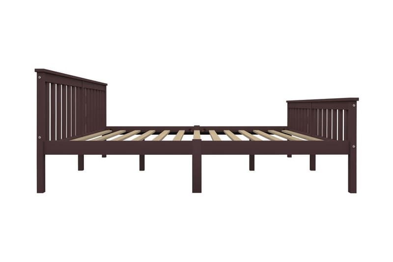Sengestel 180x200 cm Massivt Fyrretræ Mørkebrun - Møbler - Senge - Sengeramme & sengestel