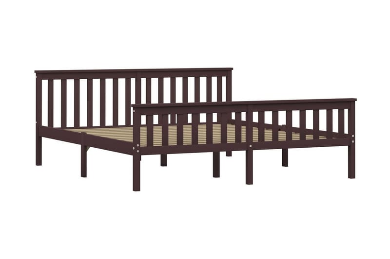 Sengestel 180x200 cm Massivt Fyrretræ Mørkebrun - Møbler - Senge - Sengeramme & sengestel