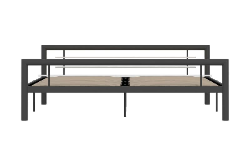 Sengestel 180x200 cm Metal Grå Og Hvid - Grå - Møbler - Senge - Sengeramme & sengestel