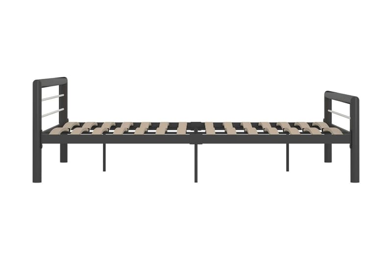 Sengestel 180x200 cm Metal Grå Og Hvid - Grå - Møbler - Senge - Sengeramme & sengestel