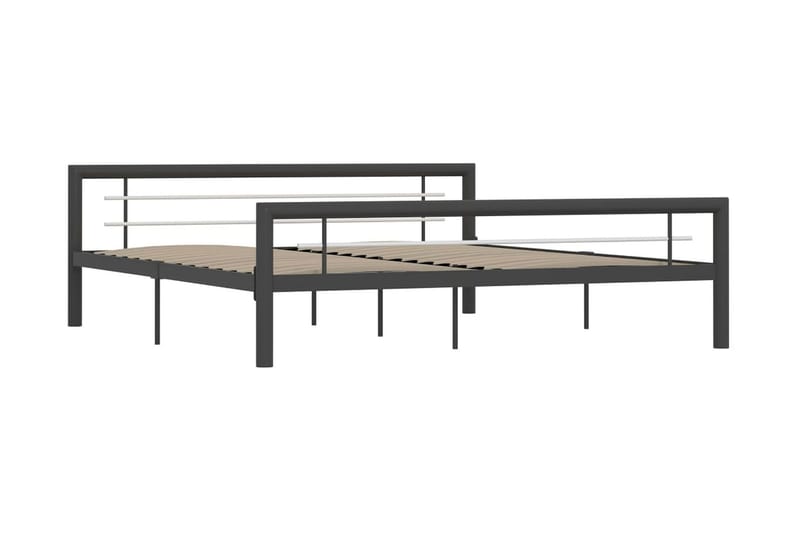 Sengestel 180x200 cm Metal Grå Og Hvid - Grå - Møbler - Senge - Sengeramme & sengestel