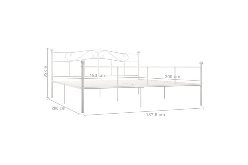Sengestel 180x200 cm Metal Hvid - Hvid - Møbler - Senge - Sengeramme & sengestel