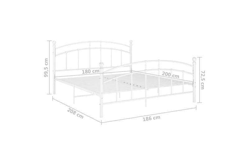sengestel 180x200 cm metal hvid - Hvid - Møbler - Senge - Sengeramme & sengestel