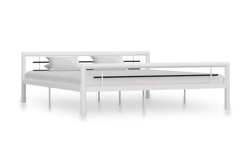 Sengestel 180x200 cm Metal Hvid Og Sort - Hvid - Møbler - Senge - Sengeramme & sengestel