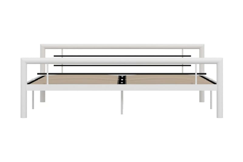 Sengestel 180x200 cm Metal Hvid Og Sort - Hvid - Sengeramme & sengestel