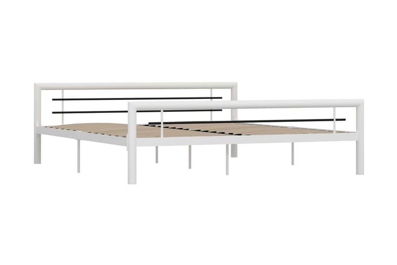 Sengestel 180x200 cm Metal Hvid Og Sort - Hvid - Møbler - Senge - Sengeramme & sengestel
