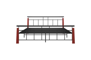 sengestel 180x200 cm metal og massivt egetræ - Sort - Møbler - Senge - Sengeramme & sengestel