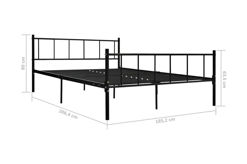 Sengestel 180X200 cm Metal Sort - Møbler - Senge - Sengeramme & sengestel