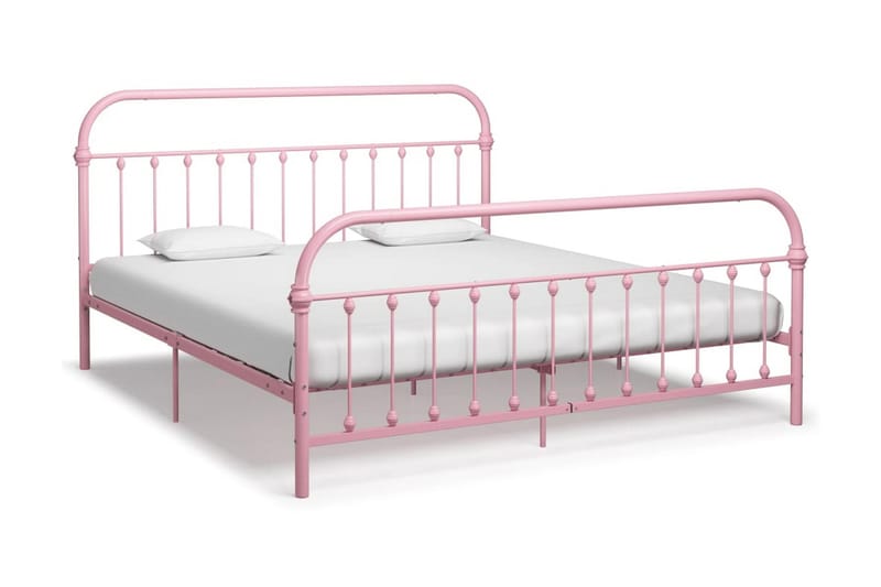 Sengestel 180x200 cm Metal Pink - Lyserød - Møbler - Senge - Sengeramme & sengestel