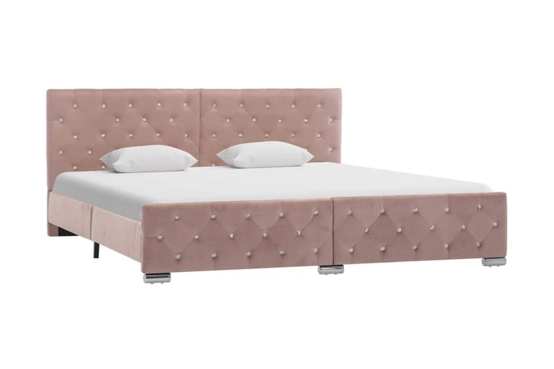 Sengestel 180x200 cm Stof Pink - Lyserød - Møbler - Senge - Sengeramme & sengestel