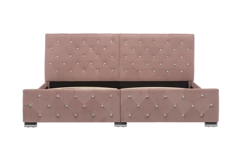 Sengestel 180x200 cm Stof Pink - Lyserød - Møbler - Senge - Sengeramme & sengestel