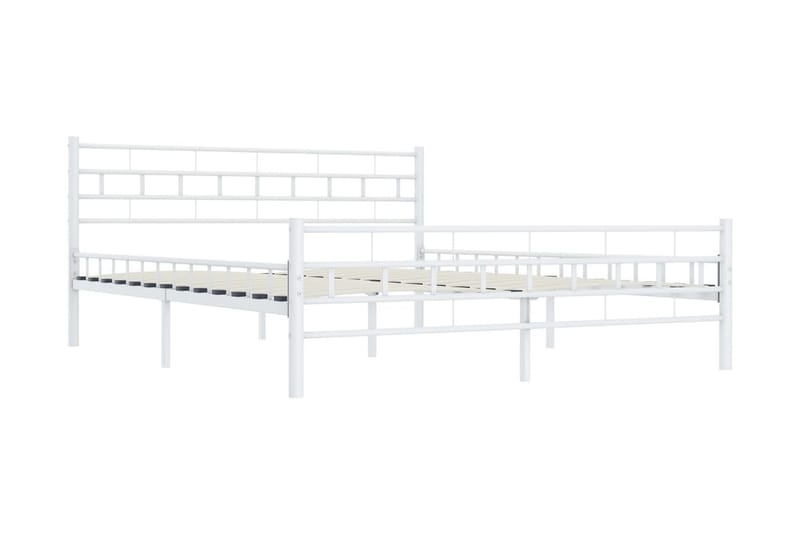 Sengestel 200 X 200 Cm Metal Hvid - Hvid - Møbler - Senge - Sengeramme & sengestel