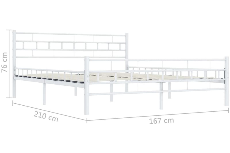 Sengestel 200 X 200 Cm Metal Hvid - Hvid - Møbler - Senge - Sengeramme & sengestel