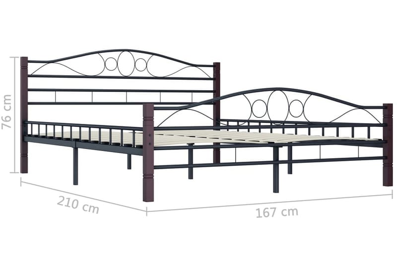 Sengestel 200 X 200 Cm Metal Sort - Sort - Møbler - Senge - Sengeramme & sengestel