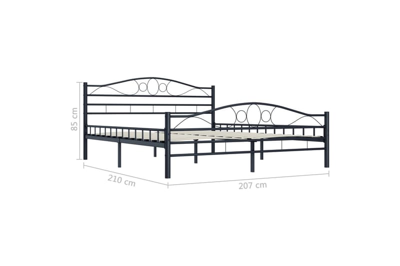 Sengestel 200 X 200 Cm Stål Sort - Sort - Møbler - Senge - Sengeramme & sengestel