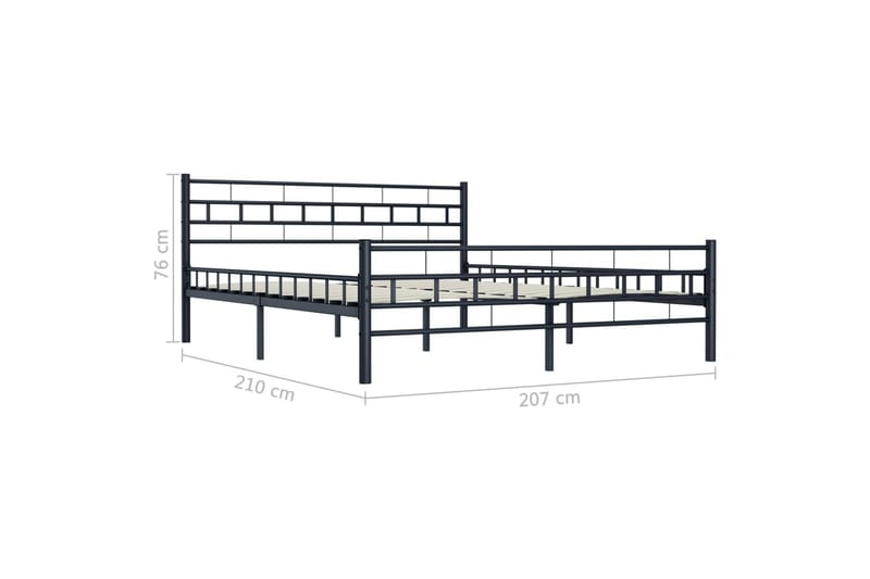 Sengestel 200 X 200 Cm Stål Sort - Sort - Møbler - Senge - Sengeramme & sengestel