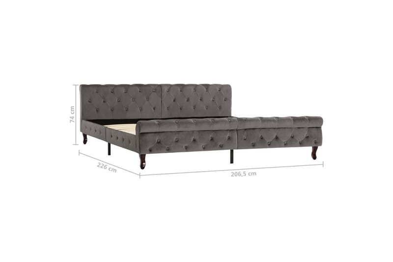 Sengestel 200X200 cm Flöjl Grå - Møbler - Senge - Sengeramme & sengestel