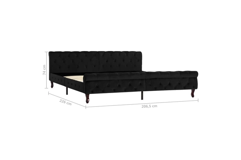 Sengestel 200X200 cm Flöjl Sort - Møbler - Senge - Sengeramme & sengestel