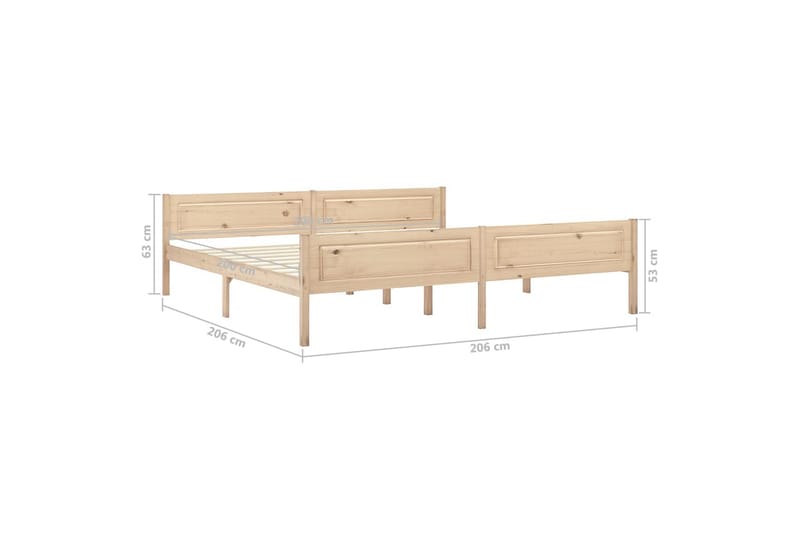 sengestel 200x200 cm massivt fyrretræ - Brun - Møbler - Senge - Sengeramme & sengestel