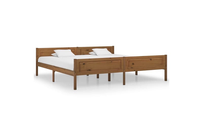 sengestel 200x200 cm massivt fyrretræ gyldenbrun - Møbler - Senge - Sengeramme & sengestel