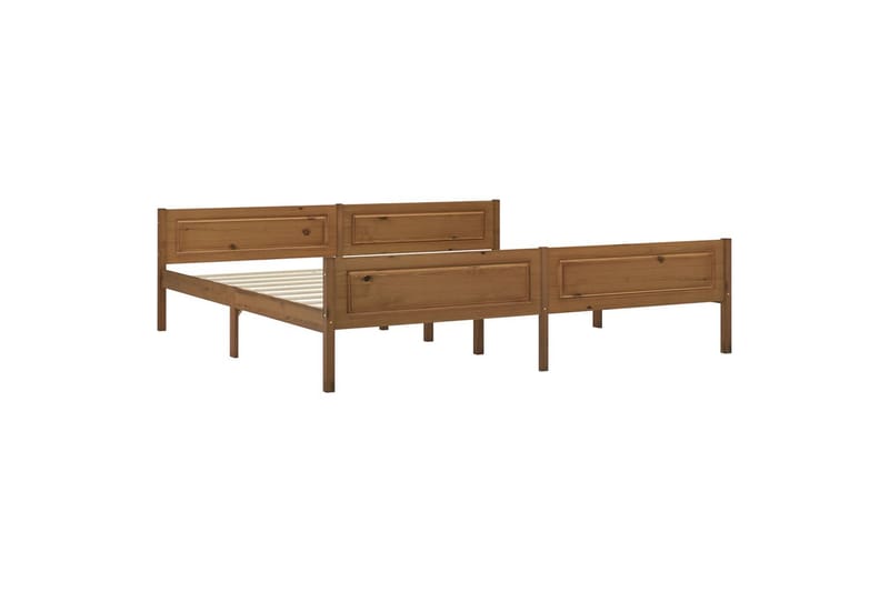 sengestel 200x200 cm massivt fyrretræ gyldenbrun - Møbler - Senge - Sengeramme & sengestel