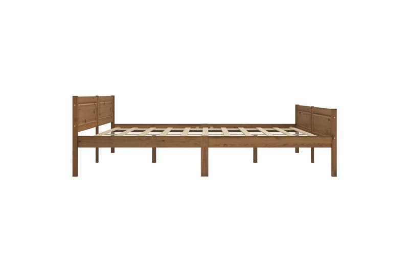 sengestel 200x200 cm massivt fyrretræ gyldenbrun - Møbler - Senge - Sengeramme & sengestel